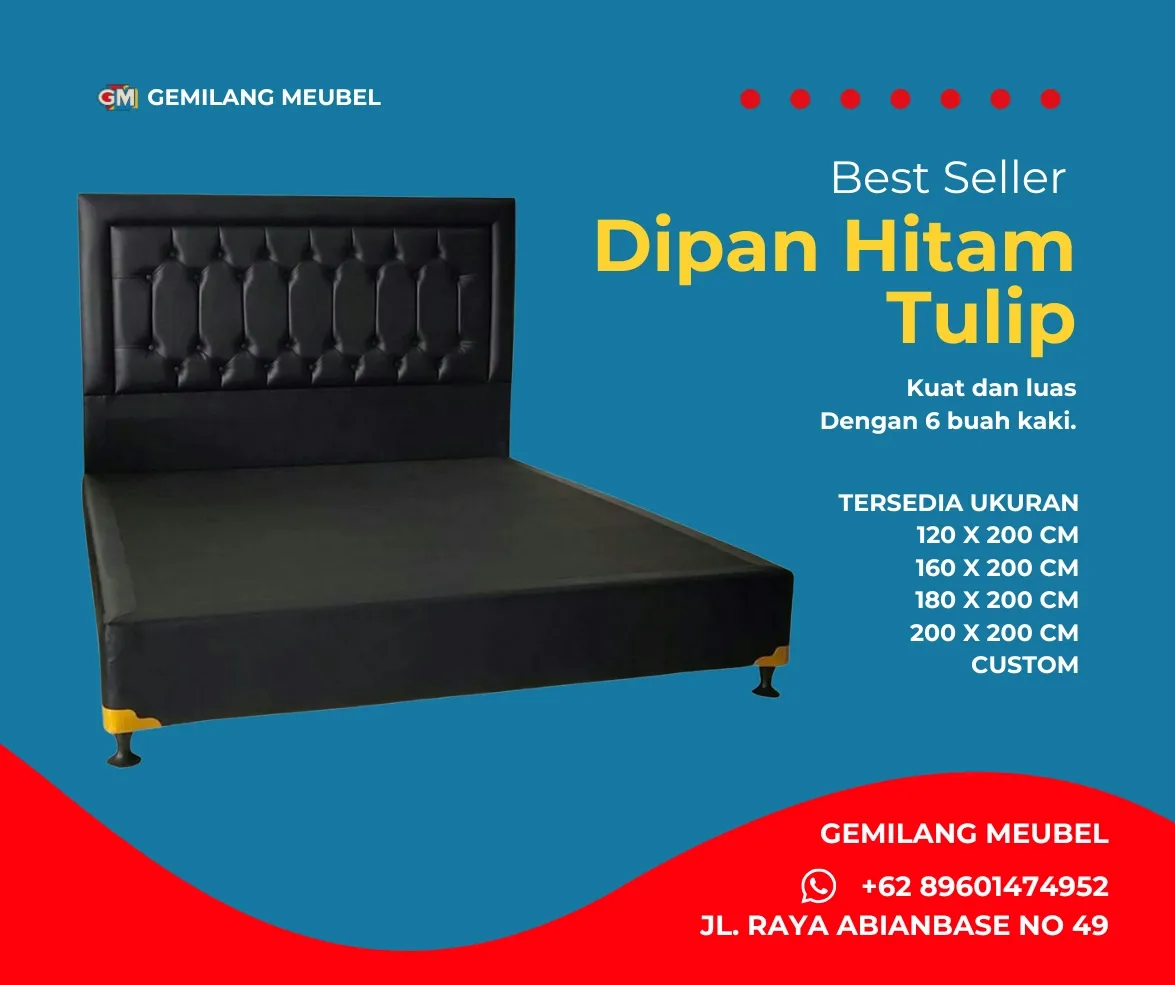 Harga Dipan Hitam Tulip di Gemilang Meubel Bali
