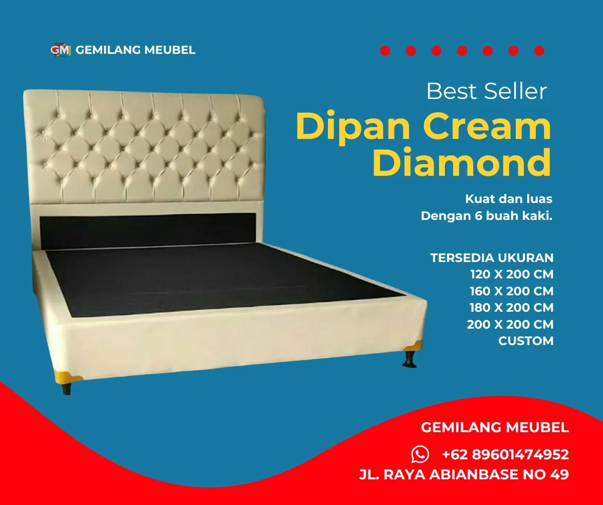 Harga Dipan Cream Diamond di Gemilang Meubel Bali